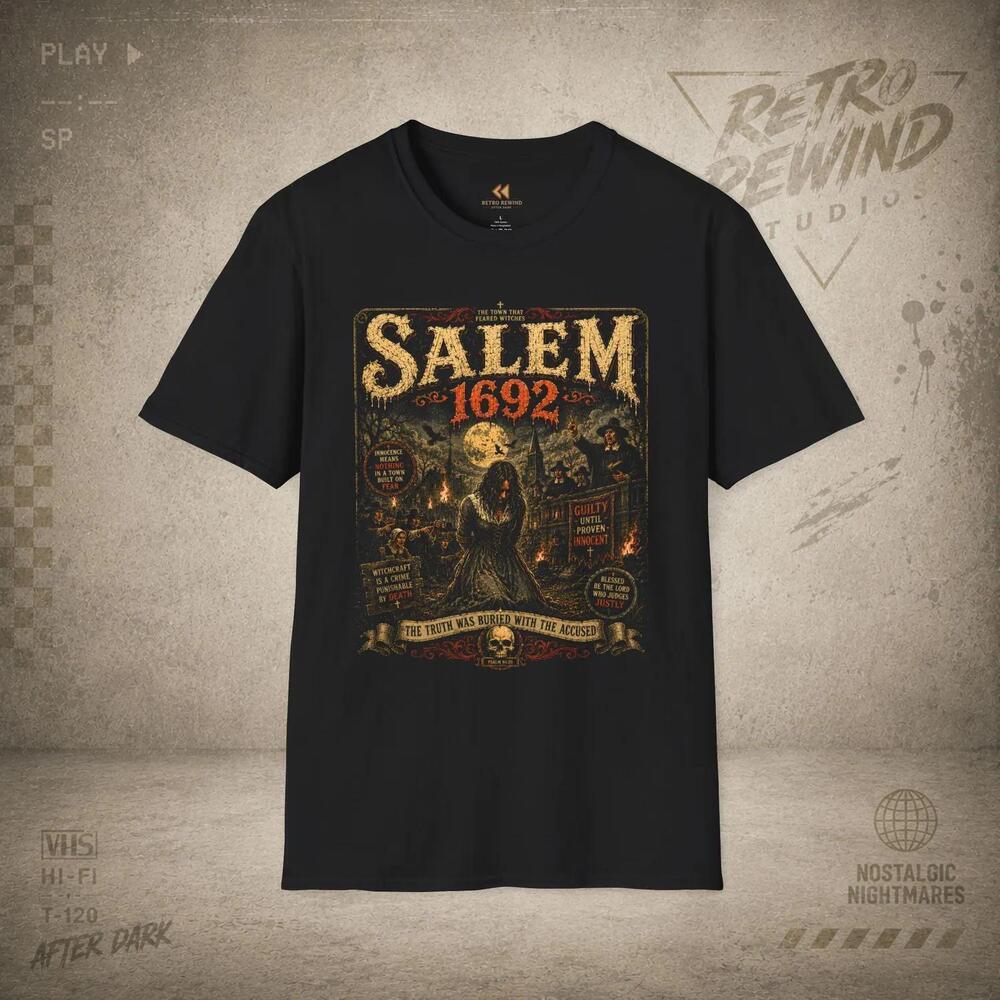 Salem Witch Hunt 1692 Horror T-Shirt Halloween Witchcraft Horror Tee